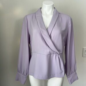J.Crew Lavender Faux Wrap Blouse Top